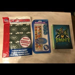 NFL BOOK COVER TMNT NOTEPAD C-CLIPS STATIONARY SET